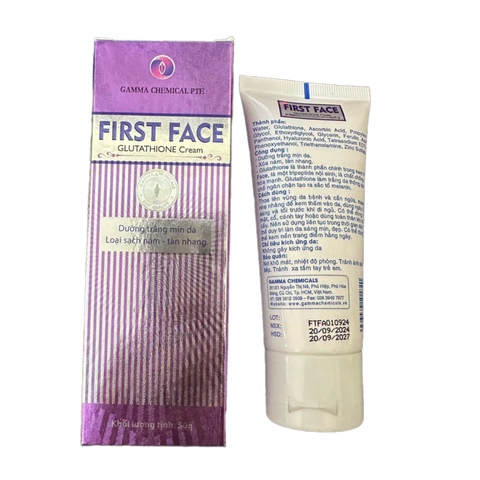 Kem Dưỡng Trắng Da FIRST FACE 50g - Ngừa Nám, Làm Mờ Tàn Nhang, Giúp Da Mịn Màng với Glutathion - Sản phẩm Gama