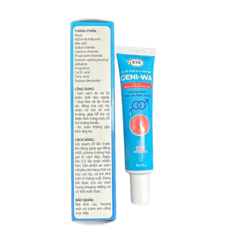 Gel Bôi Geni-WA 20g - Giảm Sùi Mào Gà, Mụn Sinh Dục & Mụn Cóc HPV An Toàn Cho Phụ Nữ Mang Thai và Trẻ Nhỏ