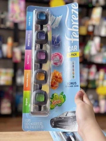 Kẹp Nước Hoa Xe Hơi Febreze Air Freshener - Tinh Dầu Thơm Tự Nhiên, Dễ Dàng Sử Dụng, Khử Mùi Hiệu Quả, Thích Hợp Mọi Không Gian