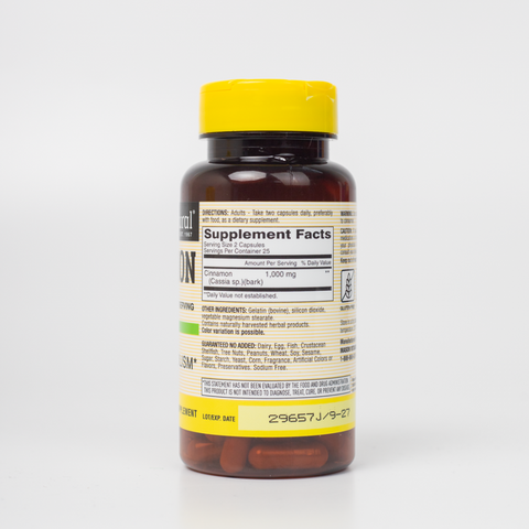 Mason Natural Cinnamon 1000mg - Viên uống hỗ trợ kiểm soát chỉ số đường huyết cho người tiểu đường (50 viên)