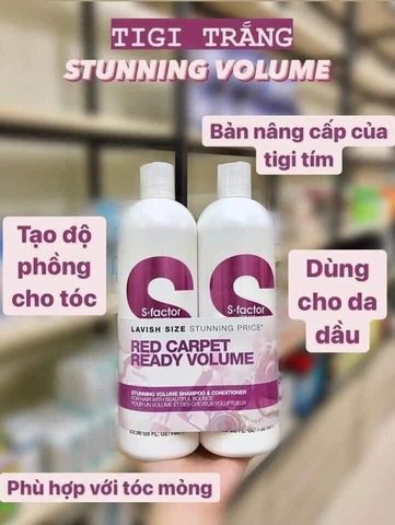 Cặp Bộ Dầu Gội Xả Tigi Trắng Tigi S-Factor dành cho tóc nhuộm
