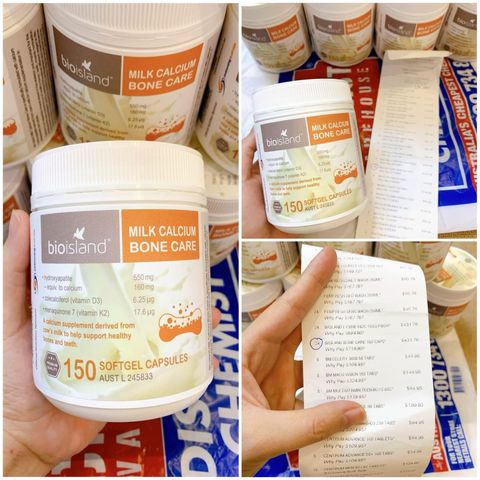 Viên uống bổ sung Canxi Bio Island Milk Calcium Bone Care 150 viên - Hỗ trợ xương khỏe mạnh từ Úc, chứa Vitamin D3