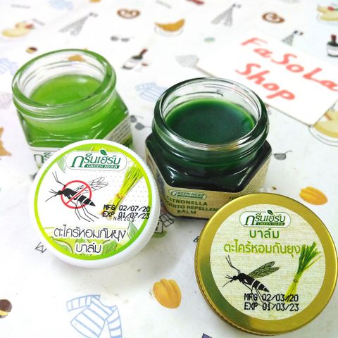 Dầu cù là sả đuổi muỗi / giảm ngứa do muỗi đốt GREEN HERB BALM 20g Thái Lan