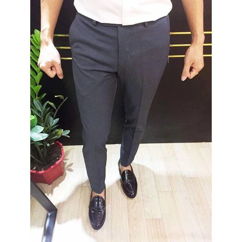 Quần Tây Nam Kiểu Hàn Quốc Dáng Ôm Xám Tiêu - Chất Vải Cotton Không Nhăn, Thời Trang Nam Công Sở, Tiệc, Du Lịch