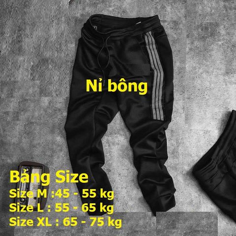 Quần Jogger Nỉ Bông Nam/Nữ Phối Sọc Lưới Thể Thao Mềm Mịn, Kiểu Dáng Thoải Mái, Chất Liệu Đẹp Cho Người Hoạt Động