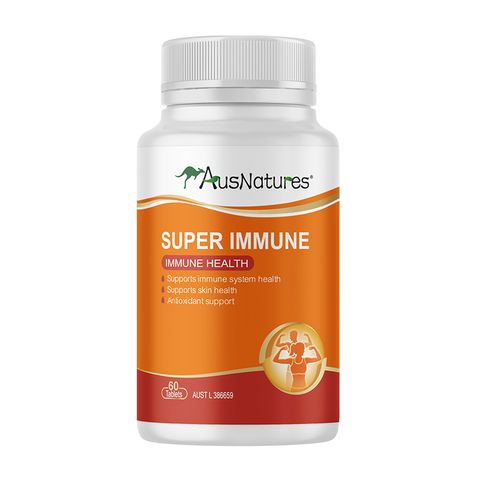 Viên Uống Kẽm & Vitamin C AusNatures Super Immune - Tăng sức đề kháng, giảm mụn, đẹp da - Hộp 60 viên từ Úc