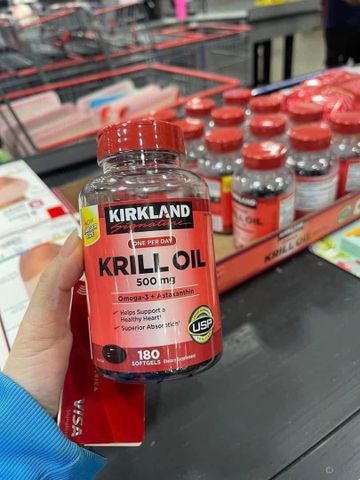 Viên uống Nhuyễn Thể Kirkland Signature Krill Oil 500mg, Hộp 180 viên