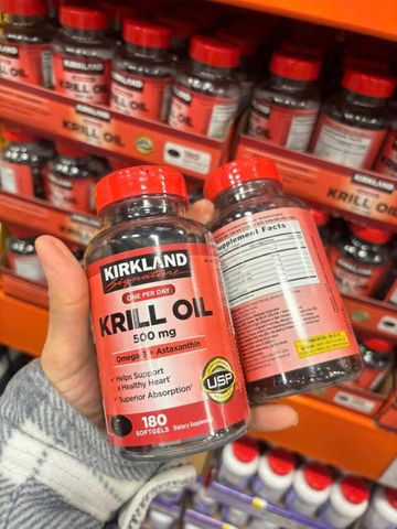 Viên uống Nhuyễn Thể Kirkland Signature Krill Oil 500mg, Hộp 180 viên