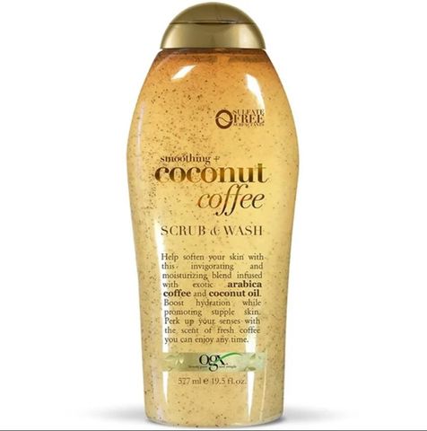 Sữa Tắm Tẩy Tế Bào Chết OGX Coconut Coffee 577ml - Dưỡng Ẩm, Giúp Da Mịn Màng và Khỏe Mạnh với Hương Dừa và Cà Phê