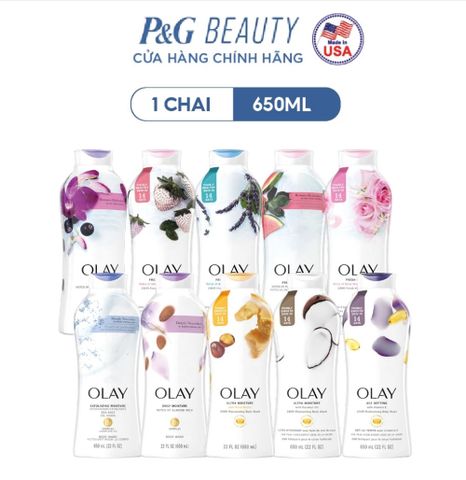 Sữa Tắm Olay Dưỡng Da Nhiều Mùi Hương 650ml - Hương Thơm Lưu Giữ Lâu, Giữ Ẩm Hiệu Quả Cho Mọi Loại Da