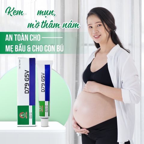 Kem Giảm Mụn, Ngừa Thâm D79 GSV Azelaic, Glycolic Acid Sử Dụng Cho Mẹ Bầu, Cho Con Bú - 15g