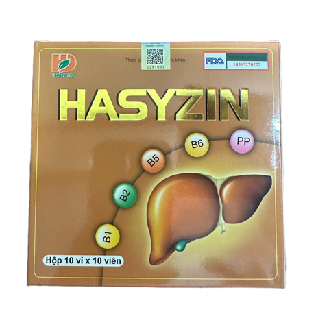 Viên Uống Bổ Gan Hasyzin - Vitamin Giúp Mát Gan, Tăng Cường Chức Năng Gan, Bảo Vệ Gan - Hộp 100 Viên