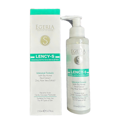 Gel Rửa Mặt EGERIA LENCY-S 150ml - Làm Sạch Sâu, Dưỡng Ẩm, Ngăn Ngừa Mụn, Phù Hợp Da Dầu, Nhạy Cảm