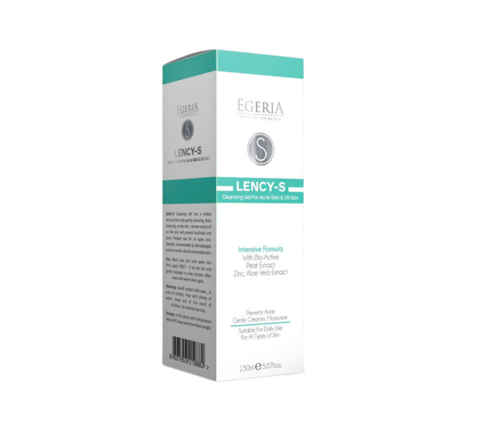 Gel Rửa Mặt EGERIA LENCY-S 150ml - Làm Sạch Sâu, Dưỡng Ẩm, Ngăn Ngừa Mụn, Phù Hợp Da Dầu, Nhạy Cảm