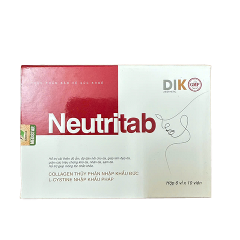 Viên Uống Neutritab Hỗ Trợ Làm Đẹp Da, Giảm  Khô Da, Nhăn Da, Sạm Da, Giúp Tóc Mọc Chắc Khỏe - Hộp 60 Viên