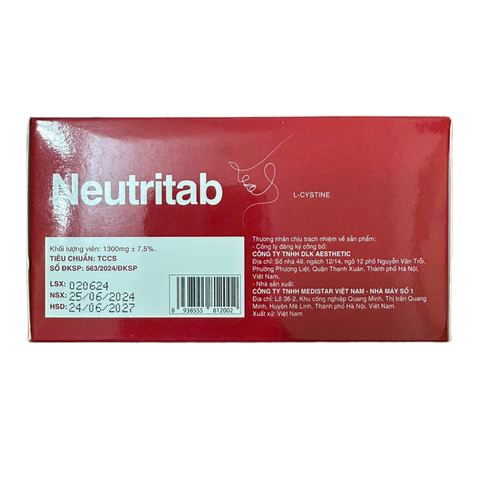 Viên Uống Neutritab Hỗ Trợ Làm Đẹp Da, Giảm  Khô Da, Nhăn Da, Sạm Da, Giúp Tóc Mọc Chắc Khỏe - Hộp 60 Viên