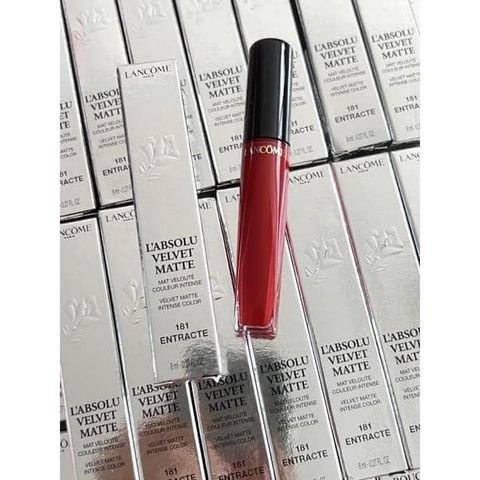 Son Kem Lancome 181 L’Absolu Velvet Matte - Màu Đỏ Nổi Bật, Chất Son Nhẹ Mịn, Trang Điểm Sang Trọng, Bảo Đảm Độ Bám Màu Cao
