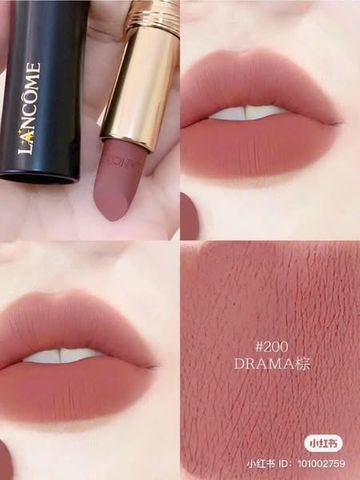 Son Lancôme 200 L’Absolu Rouge Drama Matte - Son Môi Đỏ Quyến Rũ Cao Cấp, Độ Bền Màu Cao, Chất Son Mềm Mại, Trang Điểm Đỉnh Cao