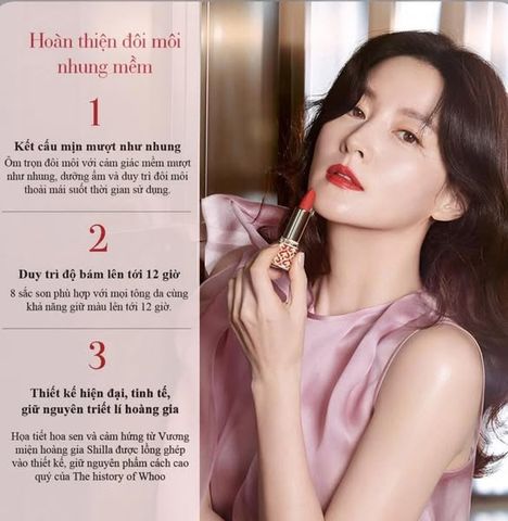 Son Thỏi Whoo Velvet Lip Rouge #24 Red Orange