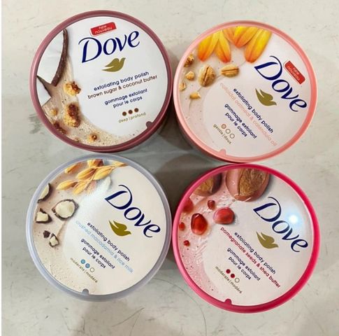 Dove Tẩy Tế Bào Chết Toàn Thân 298g - Muối Tắm Dưỡng ẩm, Làm Sạch Da Mềm Mại, Hương Thơm Thoải Mái, Dưỡng Da Tươi Mới