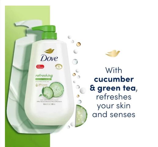 Sữa tắm Dove dưỡng ẩm da hương dưa leo 905ml