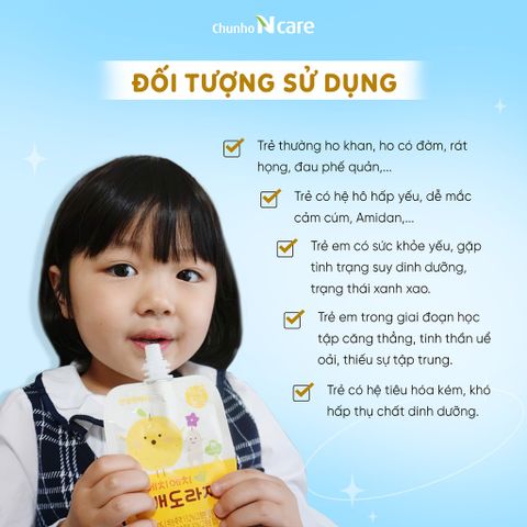 Nước Ép Hồng Sâm Lê Hoa Chuông Chunho Ncare - Bổ Phổi, Tăng Cường Miễn Dịch Cho Trẻ Từ 2 Tuổi, Hộp 30 Gói 40ml.
