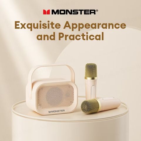 Loa Karaoke Bluetooth Monster GK600 - Âm Thanh Chất Lượng Cao, Kèm 2 Micro Không Dây UHF - Hát Hay, Kết Nối Dễ Dàng