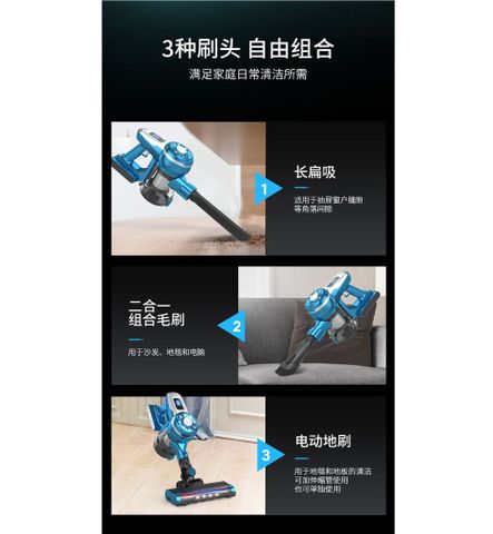 Máy Hút Bụi Không Dây POODA W1 Pro - Thiết Kế Nhôm, Lõi Lọc Rửa Được, 2 Chế Độ Hút Mạnh Mẽ 20kPa - Thời Gian Hoạt Động 30 Phút