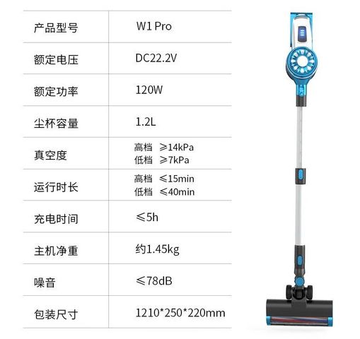 Máy Hút Bụi Không Dây POODA W1 Pro - Thiết Kế Nhôm, Lõi Lọc Rửa Được, 2 Chế Độ Hút Mạnh Mẽ 20kPa - Thời Gian Hoạt Động 30 Phút