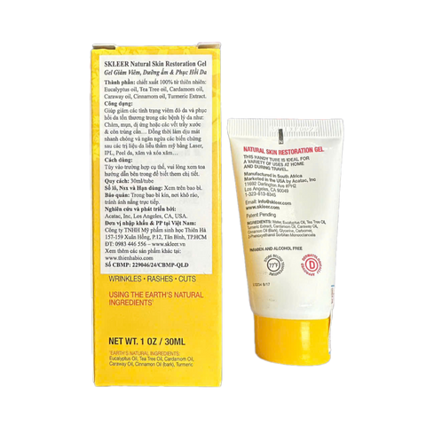 Gel Dưỡng Ẩm Phục Hồi Da Skleer 30ml - Giảm Viêm, Làm Dịu Da Nhạy Cảm, Phù Hợp Cho Trẻ Sơ Sinh và Da Tổn Thương