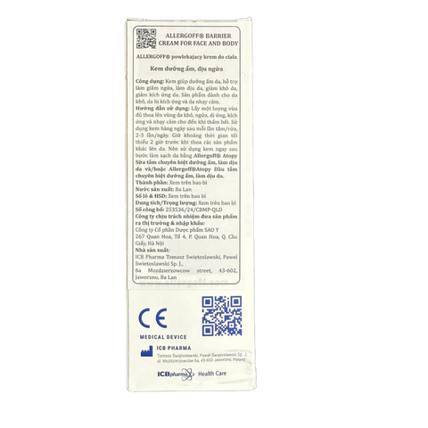 Kem Dưỡng Ẩm Allergoff Atopy Cream 75ml - Giúp Làm Dịu Da Khô, Ngứa, Kích Ứng - Sản Phẩm Dành Cho Da Nhạy Cảm