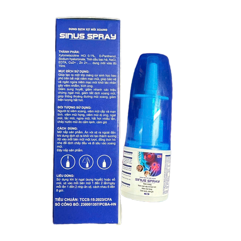Dung Dịch Xịt Mũi Xoang Sinus Spray Giúp Giảm Nhanh Các Viem Xoang, Hắt Hơi, Cảm Cúm - 15ml