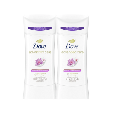Lăn khử mùi nữ Dove Advance Waterlily & Sakura Blossom Hương Hoa Anh Đào Và Waterlily dạng sáp dưỡng ẩm không ố vàng