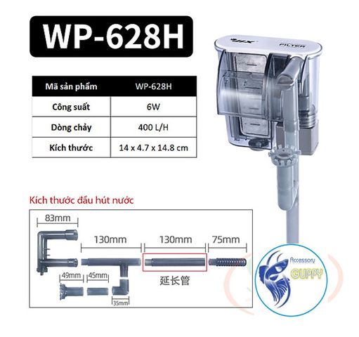 Máy Lọc Thác Mini SOBO WP-618H 628H 638H - Thiết Bị Tăng Chất Lượng Nước Bể Cá, Tiết Kiệm Điện và Tạo Hiệu Ứng Thác Nước