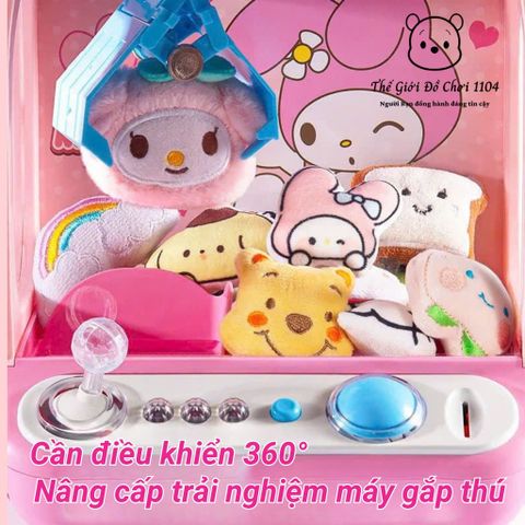 Máy gắp thú mini Melody có đèn và nhạc, đồ chơi gắp thú bông dễ thương cho bé 3 tuổi trở lên