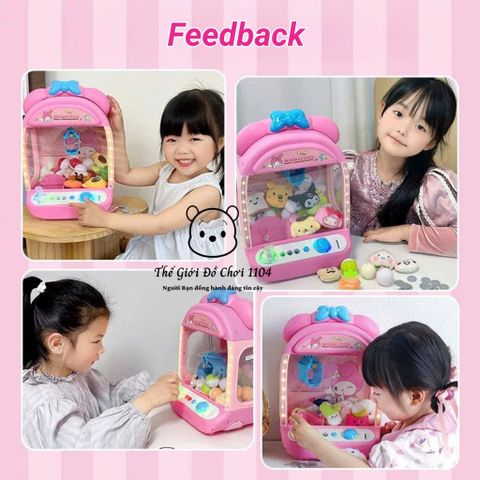 Máy gắp thú mini Melody có đèn và nhạc, đồ chơi gắp thú bông dễ thương cho bé 3 tuổi trở lên