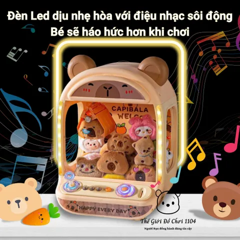 Máy Gắp Thú Capybara 652E - Kích Thước Lớn, Cần Gạt Tay, Âm Thanh Sống Động
