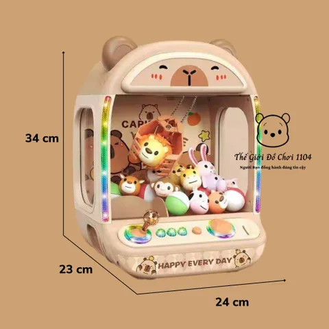 Máy Gắp Thú Capybara 652E - Kích Thước Lớn, Cần Gạt Tay, Âm Thanh Sống Động