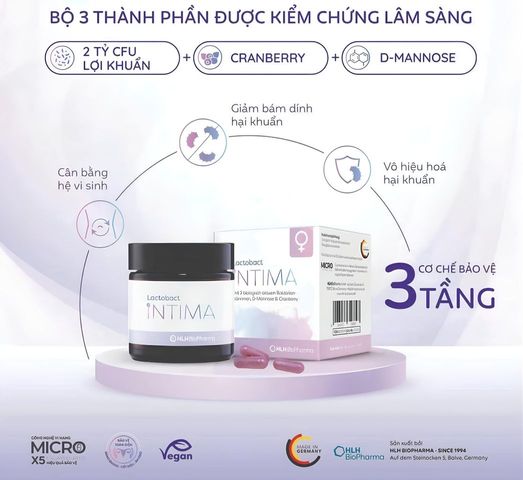 Viên Uống Men Vi Sinh Phụ Nữ Lactobact Intima 60 Viên - Bảo Vệ Vùng Kín, Ngăn Ngừa Viêm Nhiễm, Cân Bằng pH Tự Nhiên