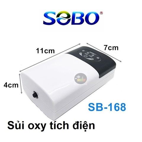 Máy Sủi Oxy Tích Điện SOBO 168 1 Vòi và SOBO 268 2 Vòi - Tăng Cường Oxy Cho Bể Cá, Thoáng Khí Nước, Phù Hợp Với Thủy Sinh