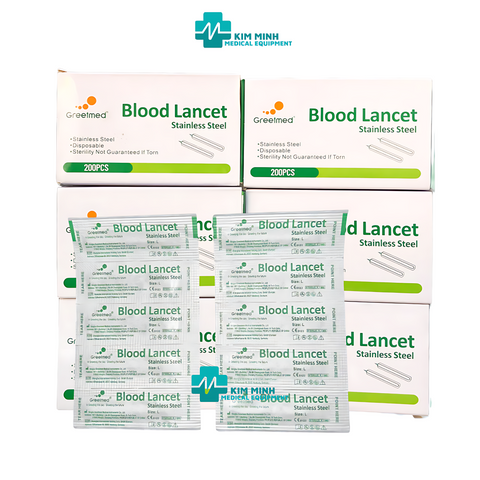 Lancet Chích Mụn Greetmed Hộp 200 Chiếc - Thiết Kế An Toàn, Đầu Nhọn Giúp Giảm Đau - Sản Phẩm Y Tế Tiêu Chuẩn