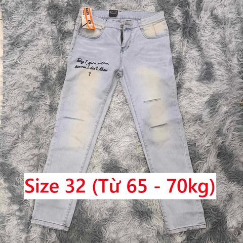 Quần Jean Nam Size 32 - Chất Liệu Jean Bò Co Giãn Thoải Mái, Phong Cách Trẻ Trung và Năng Động - No Brand