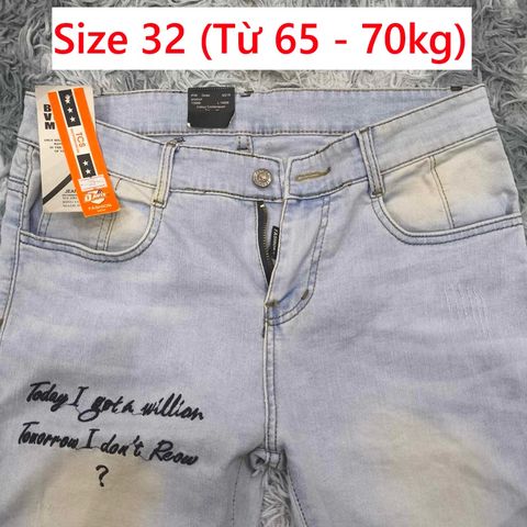 Quần Jean Nam Size 32 - Chất Liệu Jean Bò Co Giãn Thoải Mái, Phong Cách Trẻ Trung và Năng Động - No Brand