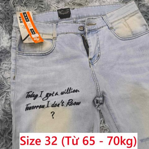 Quần Jean Nam Size 32 - Chất Liệu Jean Bò Co Giãn Thoải Mái, Phong Cách Trẻ Trung và Năng Động - No Brand
