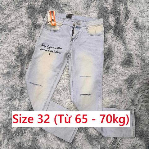 Quần Jean Nam Size 32 - Chất Liệu Jean Bò Co Giãn Thoải Mái, Phong Cách Trẻ Trung và Năng Động - No Brand