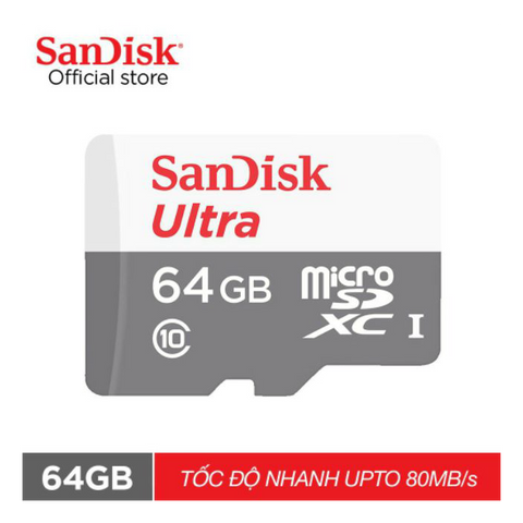 Thẻ Nhớ Micro SD SanDisk 64Gb Class 10 thẻ nhớ chuyên dụng camera, tốc độ cao, siêu bền, 5 năm, 1 đổi 1 