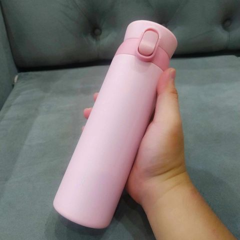 Bình Giữ Nhiệt LocknLock Wannabe One Touch 450ml Logo VTV Màu Hồng - Nắp Bật Tiện Lợi, Giữ Nhiệt Tối Ưu cho Đồ Uống Trên Mọi Nẻo Đường