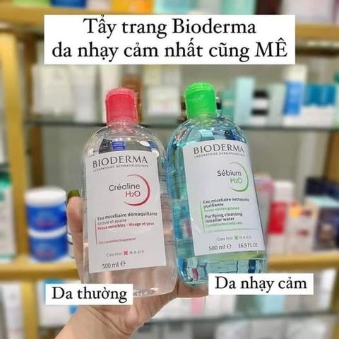 Nước Tẩy Trang Bioderma H2O 500ml - Sạch Dịu Nhẹ, Micro Cleansing Cho Da Nhạy Cảm, Dưỡng Ẩm Tự Nhiên