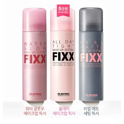Xịt Khóa Trang Điểm Fixx So.Natural Powder 4 Room - Giữ Lớp Trang Điểm Bền Lâu, Phù Hợp Mọi Loại Da, Chống Nước Và Mồ Hôi