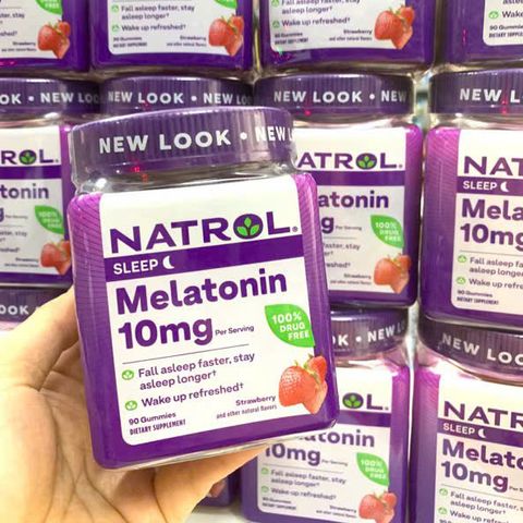 Kẹo Dẻo Hỗ Trợ Ngủ Ngon Natrol Sleep 10mg - Giúp Ngủ Sâu, Tăng Cường Chất Lượng Giấc Ngủ, Hương Vị Dâu Tây Thiên Nhiên